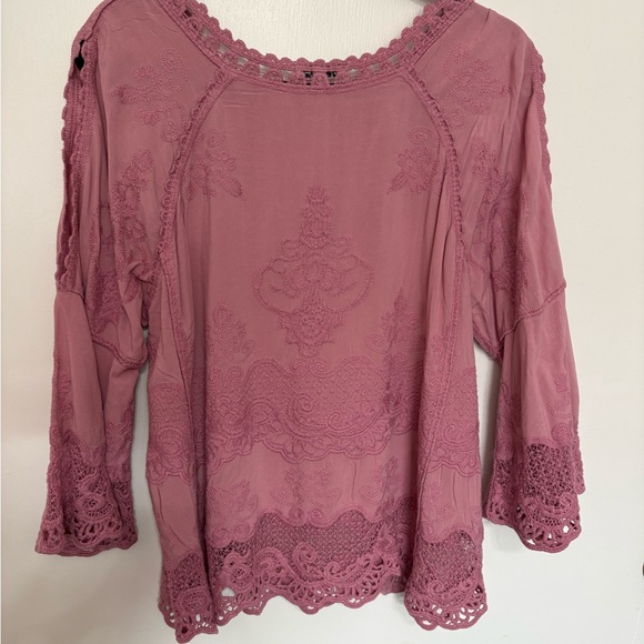 Democracy Mauve Lace Detail Blouse - Picture 4 of 8